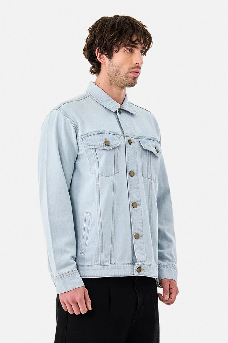 SNITCH Double Pocket Washed Denim Jacket